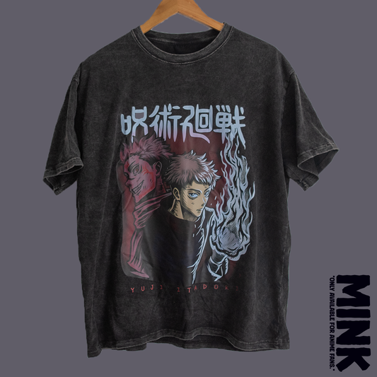 Polera Vintage de Anime - Yuji Itadori de Jujutsu Kaisen